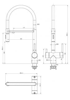 Смеситель для кухни под фильтр на магните GROCENBERG GB4096GO (Kerox Венгрия) Золото глянец